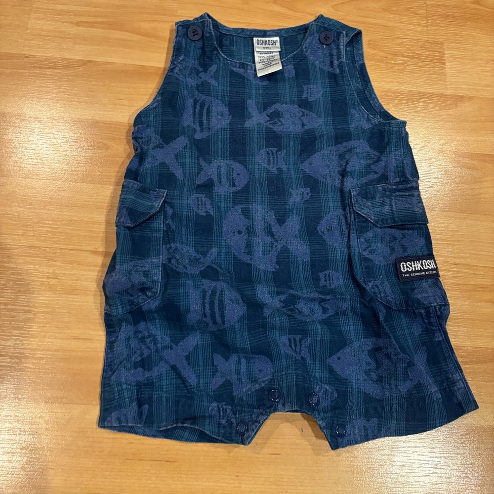 Vintage / Y2K OshKosh B'gosh Blue Fish Print Romper